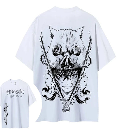 Demon Slayer Printed Short Sleeve Casual Summer Wear Men's Comfortable Clothing Men's Clothing Short Sleeve Half Sleeve Top