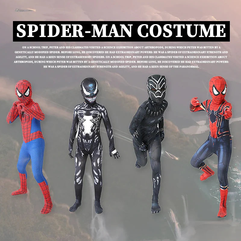 Superhero Spiderman Costume Bodysuit for Spandex Zentai Halloween Spider Man Cosplay Jumpsuit 3D Style