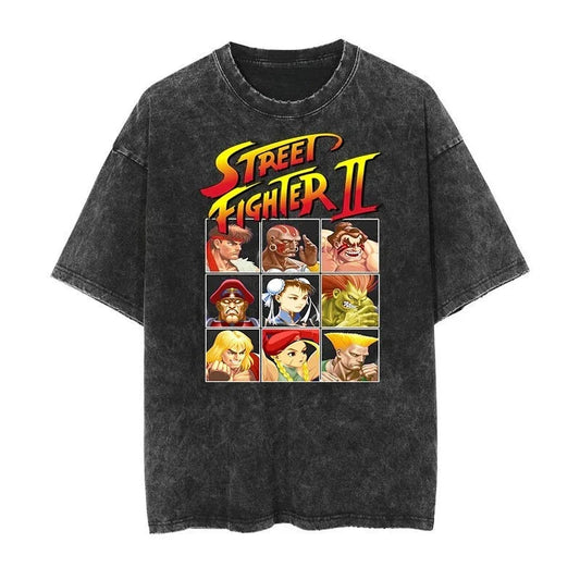 T-Shirt Street Fighter Classic Game Printed Harajuku Hip Hop Oversized Short Sleeved Men Women Tees Tops Summer