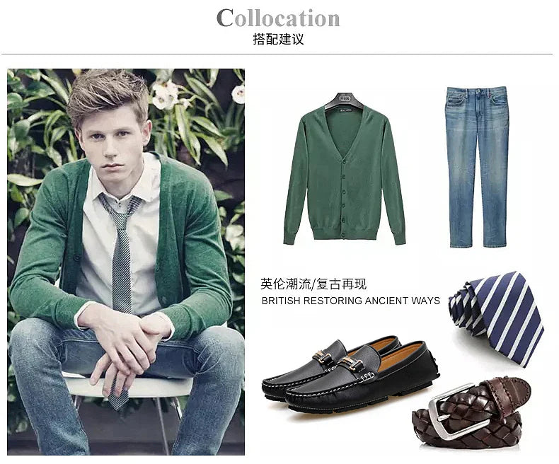 2025 New Handmade Soft Soled Beanie Shoes Men's Korean Style Casual Leather Shoes Social Spirit Boy Brand Lazy Shoes Loafers