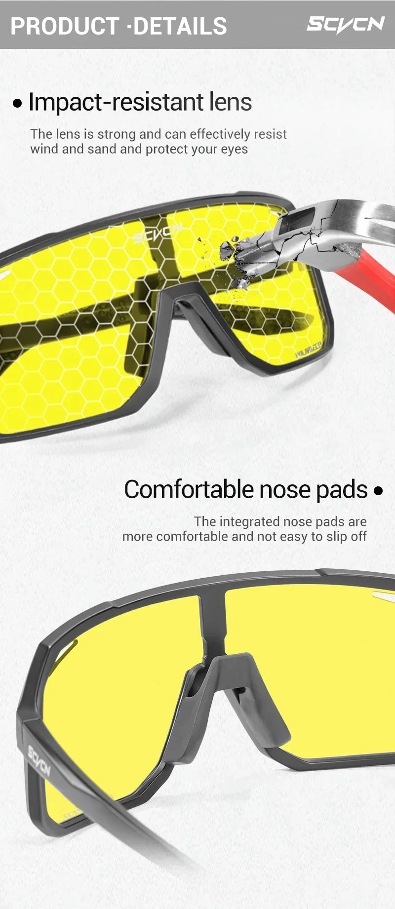 Yellow Polarized Cycling Sunglasses Men Bike MTB Driving Glasses Women Outdoor Sports Hiking Fishing UV400 Glasses