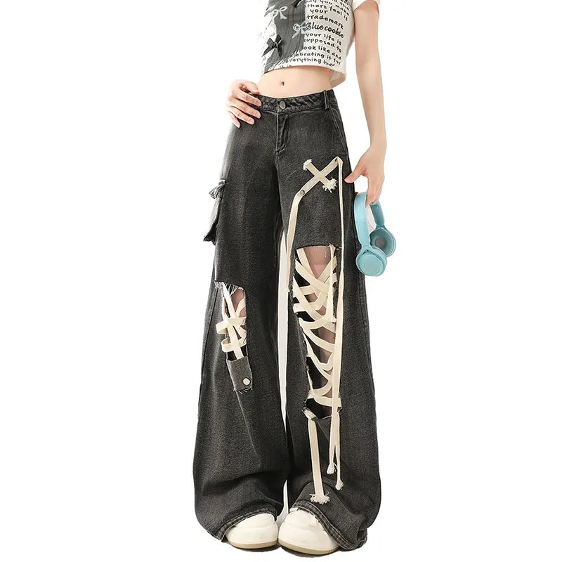 Women Jeans Oversize Hip-hop Fashion Vintage Streetwear