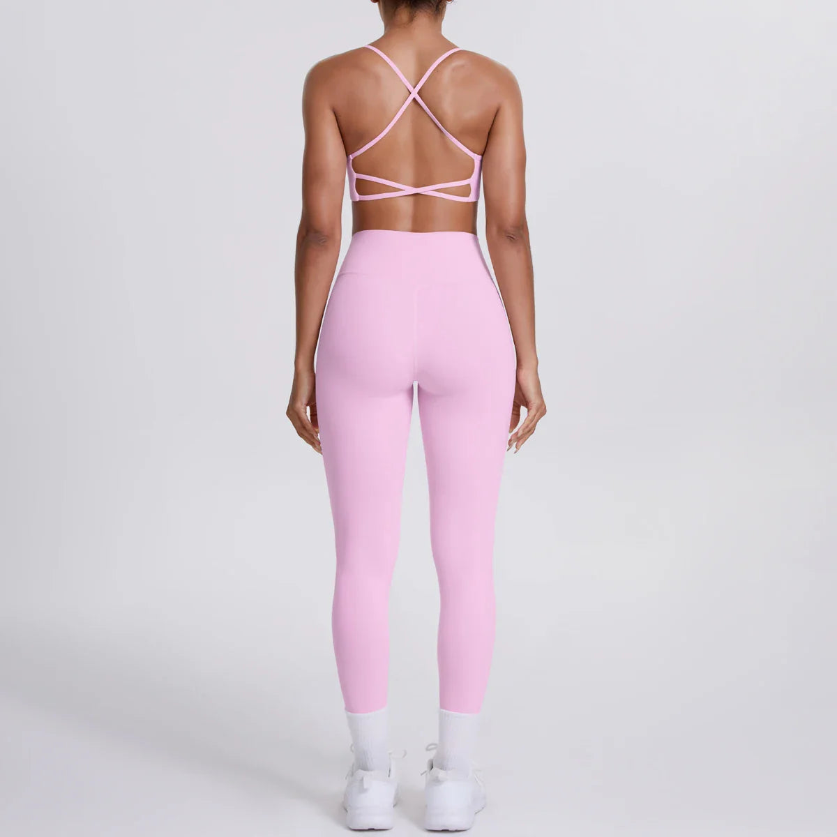 Yoga Suit Sports Set Gym Seamless High Impact Sports Bra Women's High Waist and Hips Tight Peach Buttocks Pants Womens Sportswea