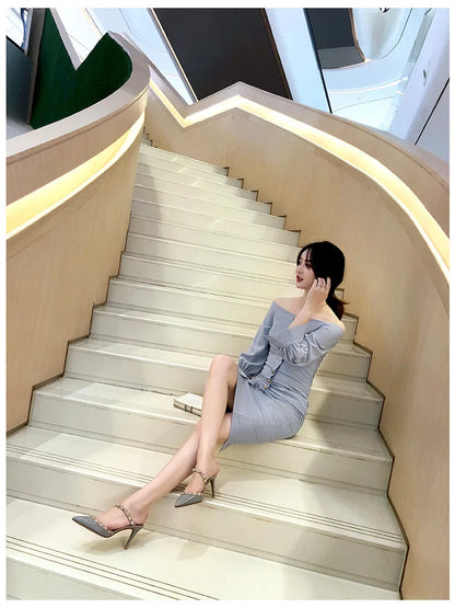 2025 New Genuine Leather Gladiator Pumps Sandals Luxury Metal Rivets Summer Women Outdoor Slippers Black Fashion High Heels 41