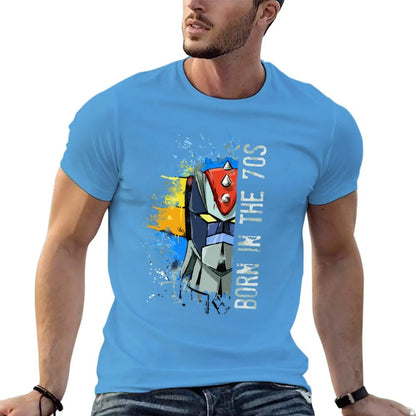 Ufo Robot Goldrake - Born In The Seventies T-Shirt Blouse heavyweights hippie clothes Men's t-shirts