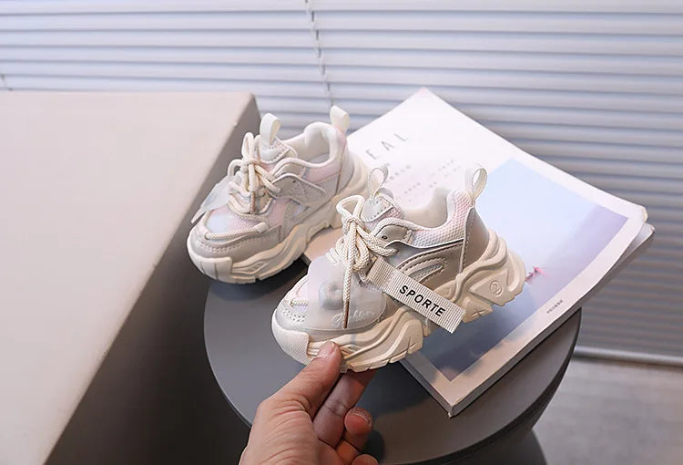 Girl Child Sport Shoe 2026 Spring Mesh Breathable Toddlers School Running Sneakers Fashion Non-slip Kids Boys Basketball Shoes