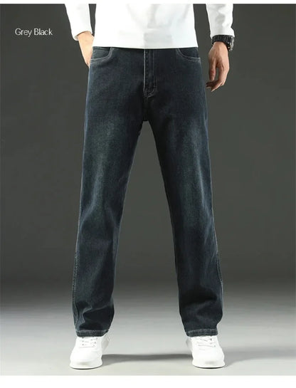 2025 Novo Estilo Y2 Primavera e Outono Jeans Folgados Masculinos Calças Retas Largas Casuais de Negócios Marca Roupas Masculinas