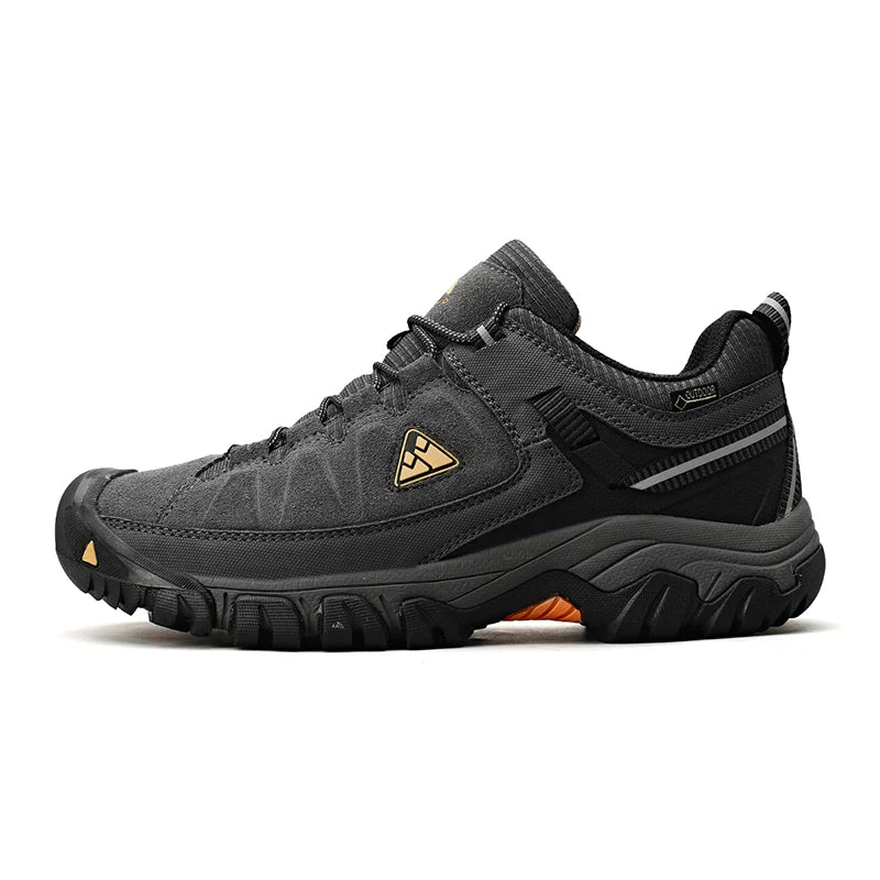 High Quality Men Hiking Shoes Durable Leather Climbing Shoes Outdoor Walking Sneakers Rubber Sole Factory Outlet