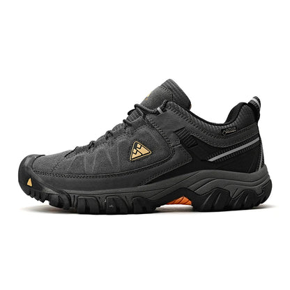 High Quality Men Hiking Shoes Durable Leather Climbing Shoes Outdoor Walking Sneakers Rubber Sole Factory Outlet