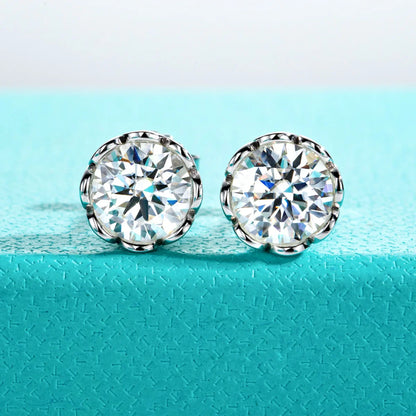 2cttw-6cttw Moissanites Diamond Earrings 925 Sterling Silver D Color VVS1 Moissanite Classic Stud Earrings For Woman