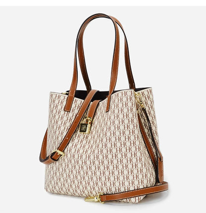 Women's Large Capacity Handbag Daily Commuting High-end Versatile PU Material Letter Printed Design Women's Crossbody Bag