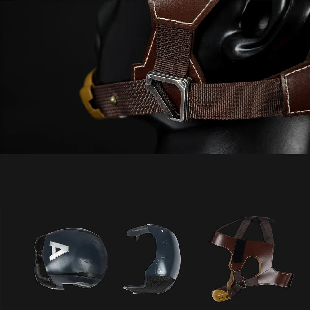 High Quality Adult Superhero Captain Steven Rogers Cosplay Costume Battle Uniform Costume  Halloween Carnival Helmet Boots