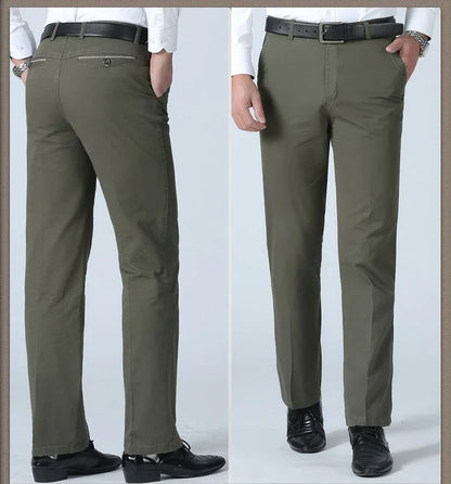 Men's Summer Thin Casual Suit Pants Autumn Thick 100% Cotton Stretch Classic Business Fashion Trousers Male Brand Clothes GOZBKF