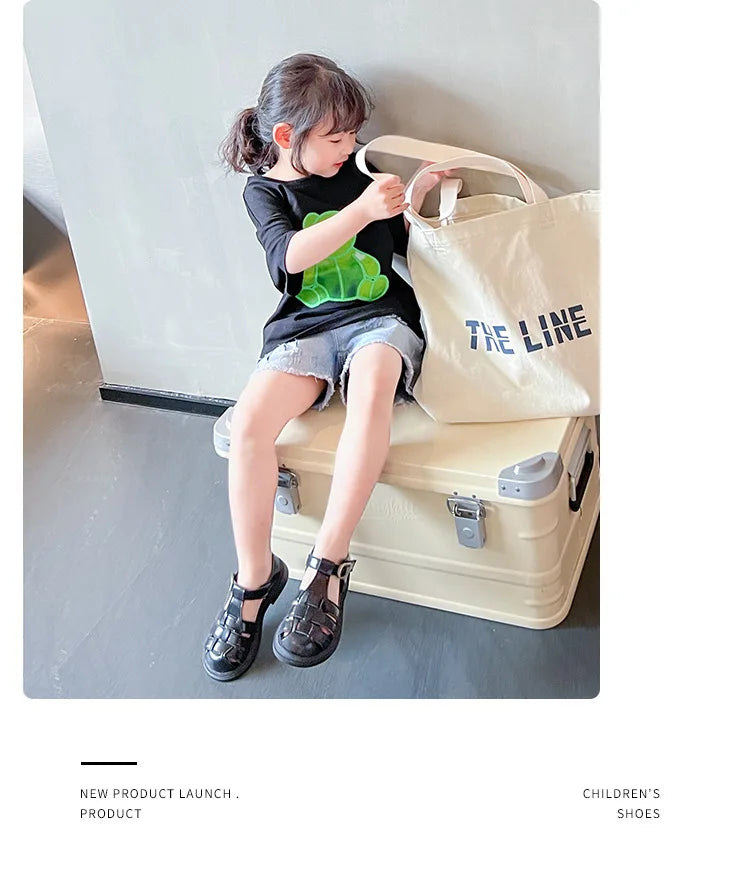 2025  New Summer Princess Sandals For Women's Kids Soft Sole Roma Single Shoes Children's Fashionable Outdoor Footwear