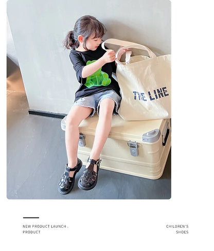 2025  New Summer Princess Sandals For Women's Kids Soft Sole Roma Single Shoes Children's Fashionable Outdoor Footwear