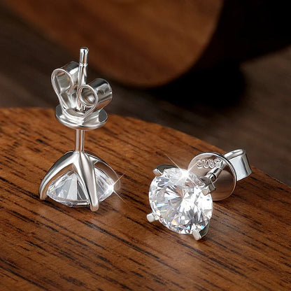 Moissanite Earring 0.2-2ct D VVS1 GRA Certified Lab Diamond 4 Claw s925 Sterling Silver Stud Earrings for Women Man