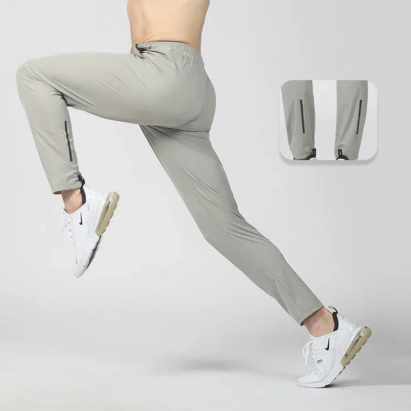 New Pencil Pants Tight Jogging Casual Mens Running Breathable Quick-Drying Ice Silk Outdoor Gym Sports Fashion Fitness Pant