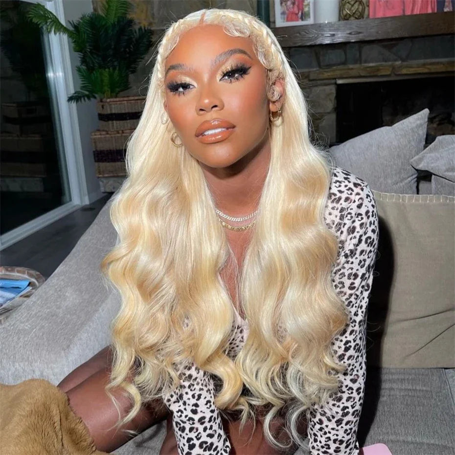 13x6 Silver Grey Colored Lace Front Wigs For Women 613 Blonde Body Wave Remy Transparent Lace Frontal Human Hair Wig Pre Plucked