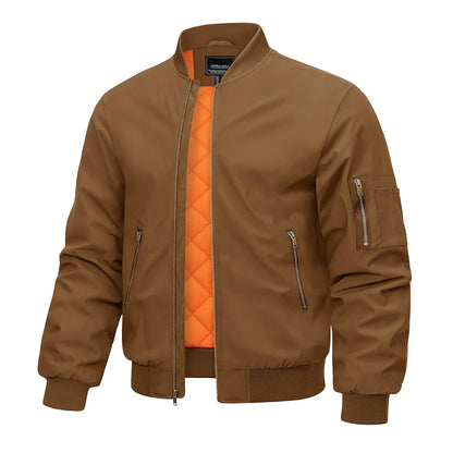 Bomber Jacket Men Warm Zip Up Winter Padded Coat Casual Baseball Jackets Pilot Windbreaker Varsity Jackets