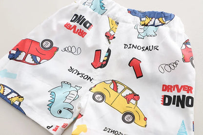 New Summer Baby Boys Clothes Suit Children Fashion Cartoon Shirt Shorts 2Pcs/Sets Toddler Casual Costume Infant Kids Tracksuits
