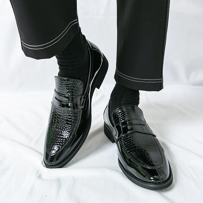 Loafers Shoes Men Color Blocked Business Casual Fashion Round Head Formal Wedding Shoes