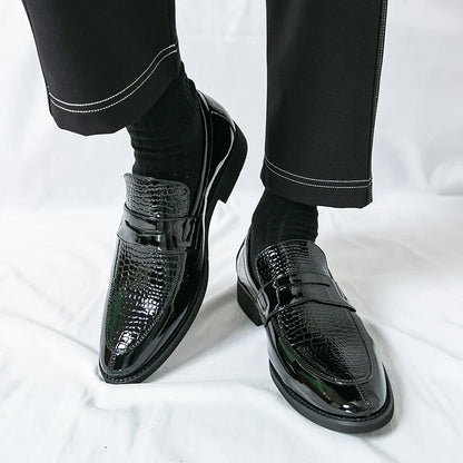 Loafers Shoes Men Color Blocked Business Casual Fashion Round Head Formal Wedding Shoes