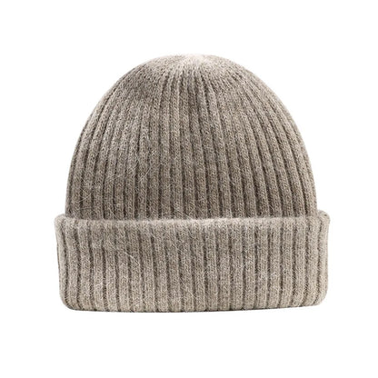 Winter Dome Brimless Casual Hat Warm Rabbit Fur Knit Hat women's double-layer Thick Wool Hat Casual Hat Toe Cap Cold Hat 4m868