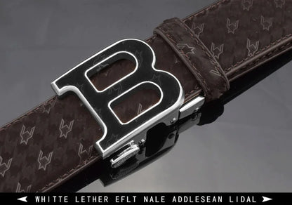 High Quality Automatic Buckle belts men Golden buckle fashion Waist Strap genuine leather Cowskin cintos masculinos B letter