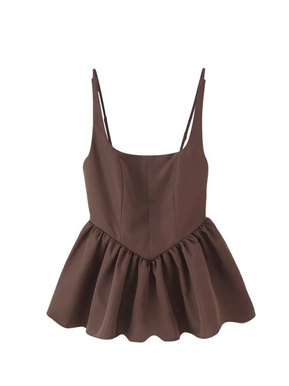 2025 Summer Women's Casual Top Short Tops For Women Ladylike Style Sling Tops Sleeveless Short Top Streetwear