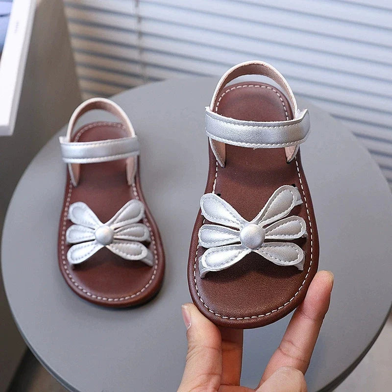 Summer Girls Sandals Flower Soft Bottom Baby Beach Sandals Open Toe Kids Girls Princess Shoes
