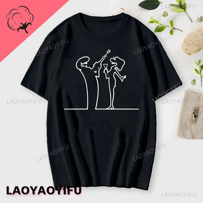 La Linea The Line Osvaldo Cavandoli TV Men Women Style Streetwear Tee Fashion Cotton T Shirt Round Neck Casual Summer Camiseta