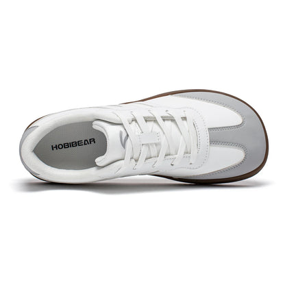 Unisex Wide Toe Shoes Artificial Leather Sneakers Casual Lace Up Retro Fashion Shoes for Women Men