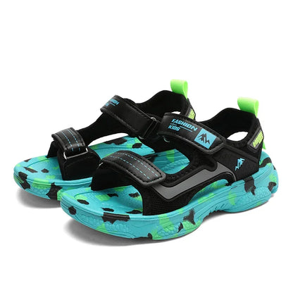 2025 Summer Boys Soft Sandals Fashion Children Shoes Autumn Light Cartoon Sandalias Flat Beach 4-12 Years Old Kids Shoes 12yrs