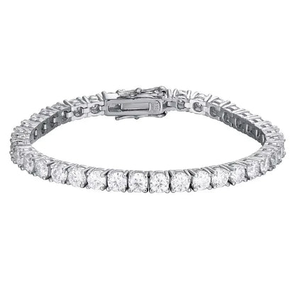 2mm Moissanite Tennis Bracelet 925 Sterling Silver Plated White Gold Bracelet for Women Man Sparkling Party Jewelry