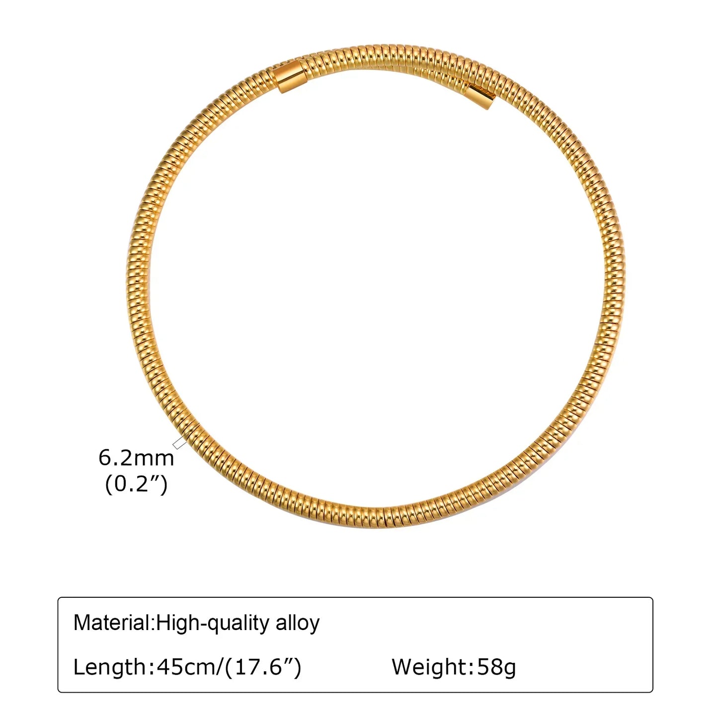 Choker Neck Cuff for Women, Open Collar Choker Torques Necklace Adjustable ,Simple Stainless Steel Jewelry