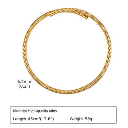 Choker Neck Cuff for Women, Open Collar Choker Torques Necklace Adjustable ,Simple Stainless Steel Jewelry