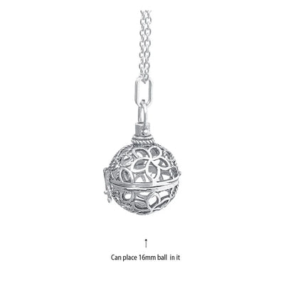 Music Chime Mexico Angel Ball Caller Locket Necklace Antique Vintage Pregnancy Essential Oil Diffuser Aromatherapy Necklace