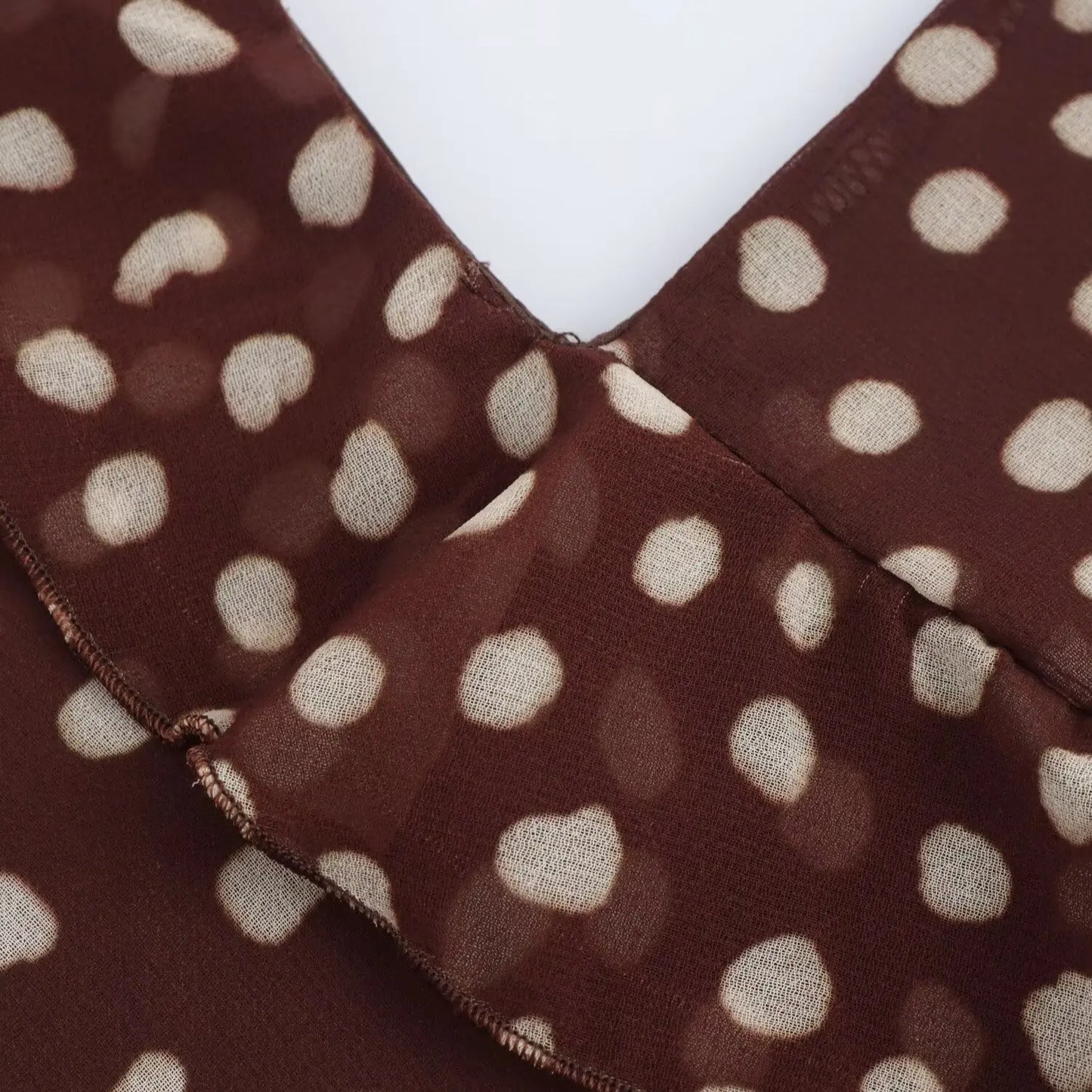Women's Clothing European And American Style Fashionable Simple Layered Decoration Polka Dot Sleeveless Suspender Dress