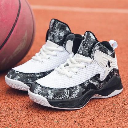 2025 Basketball Shoes for Kids Sneakers New Boys Brand Thick Sole Non-slip Children Sports Shoes Child Boy Basket Trainer Shoes