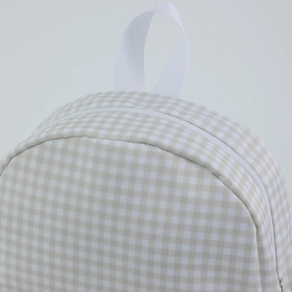 Plaid Backpack For Girls Boys Floral Waterproof Nylon Schoolbag Durable Lightweight Book Bag For Students