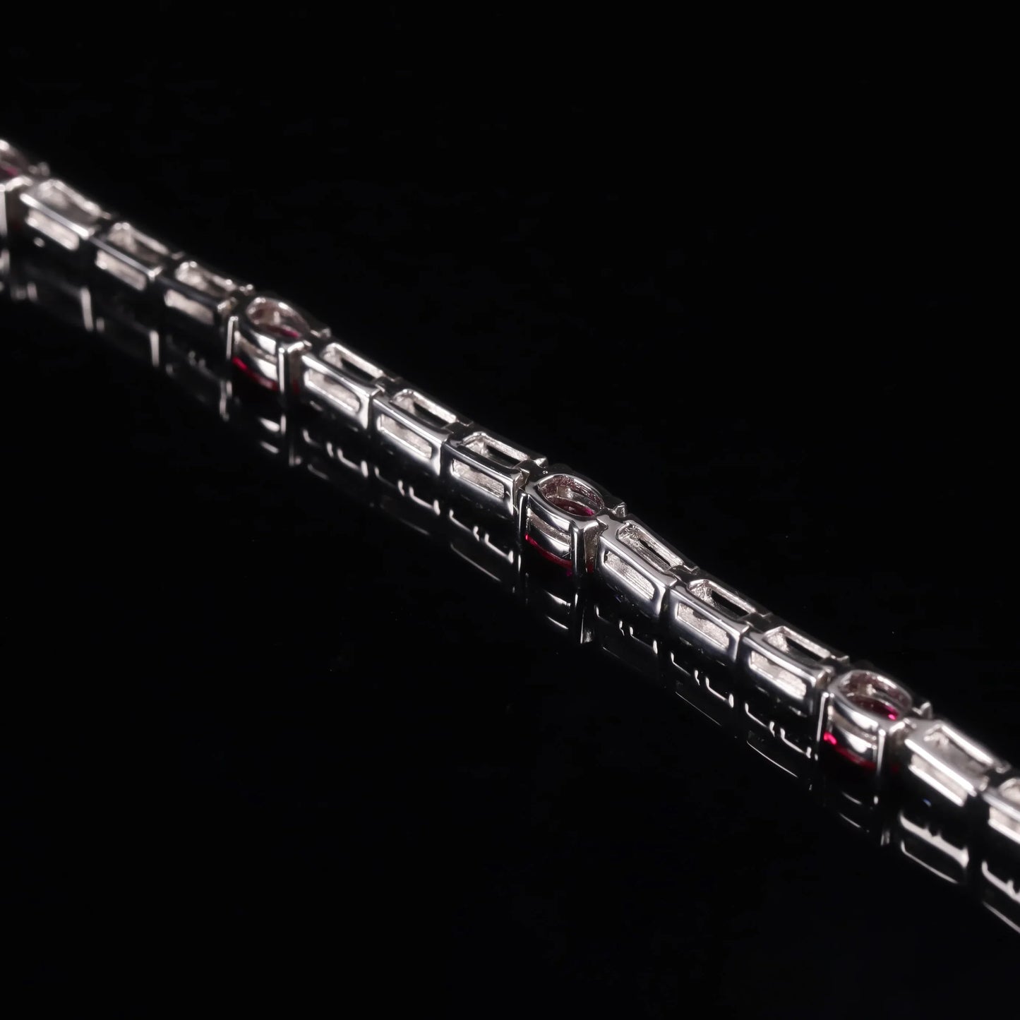 Lab Grown Ruby Tennis Bracelet 925 Sterling Silver Birthstone Bracelet  Fancy Party Wear Bracelet Gift For Women