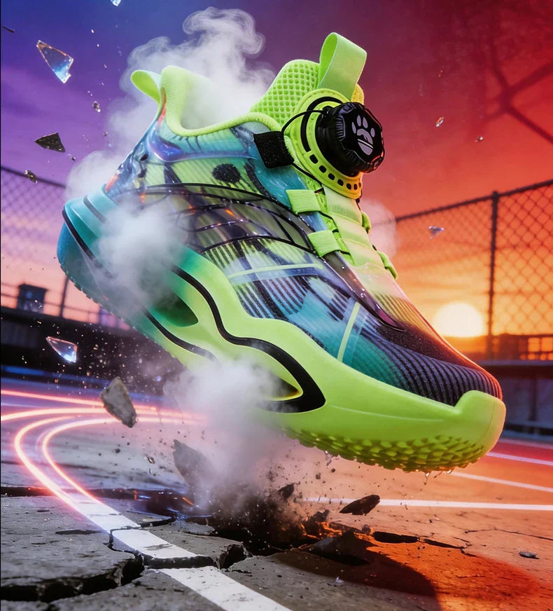 Children‘s Basketball Shoes Cushioned Sneakers Non-slip Breathable Running Shoes Lace-up Boys Girls Athletic Shoes Tennis Shoes