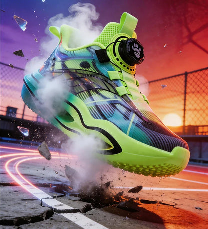 Children‘s Basketball Shoes Cushioned Sneakers Non-slip Breathable Running Shoes Lace-up Boys Girls Athletic Shoes Tennis Shoes