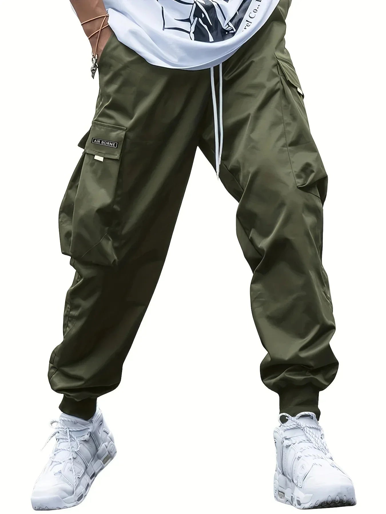5XL Plus Size Spring Summer Men Casual Cargo Pants Pockets Black Loose Out Door Elasticity Sports Oversize Pants 46 48 50 52