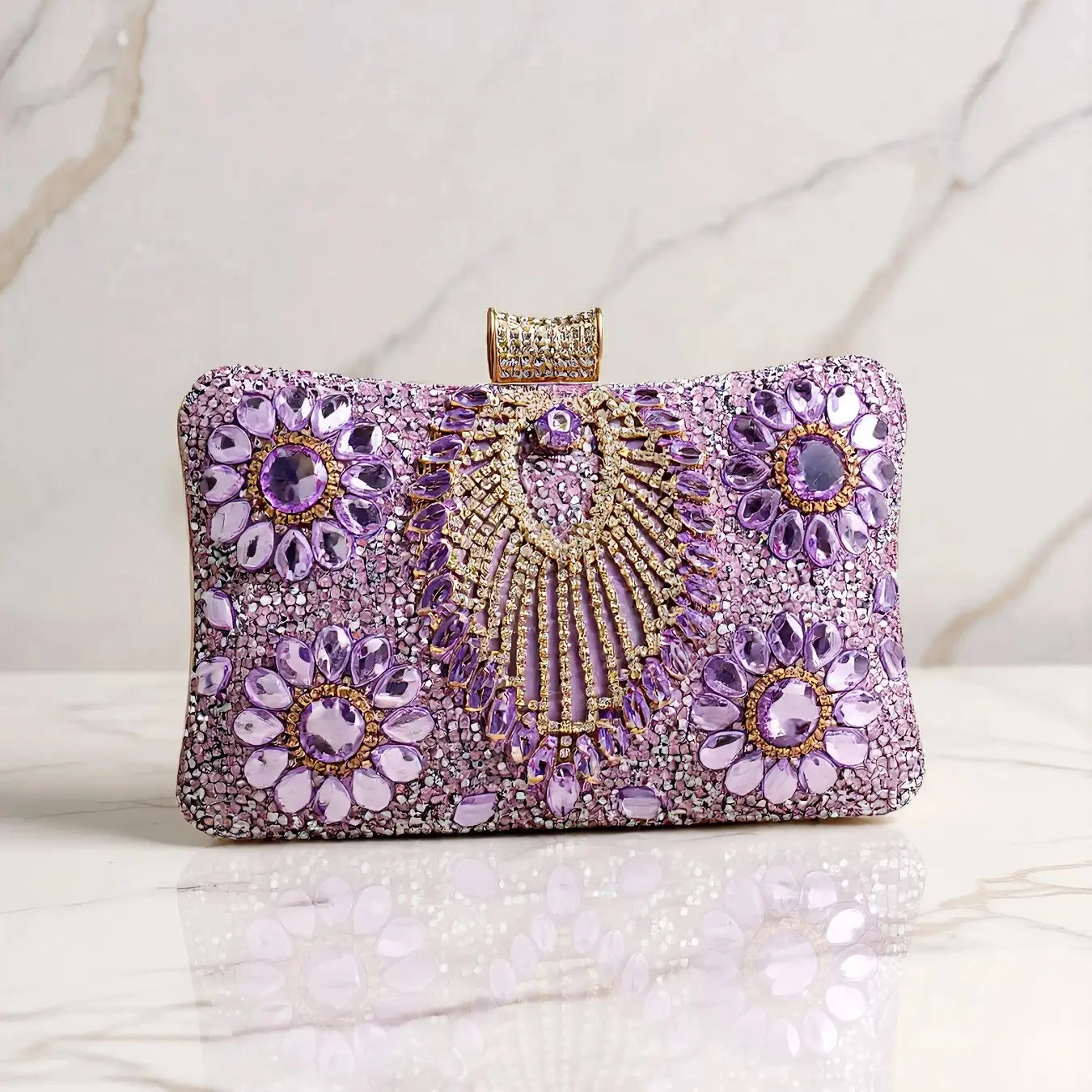 Acrylic Flower One Side Glitter Tassel Women Evening Bags Diamonds Small Day Clutch Luxury New Chain Shoulder Handbags For Party