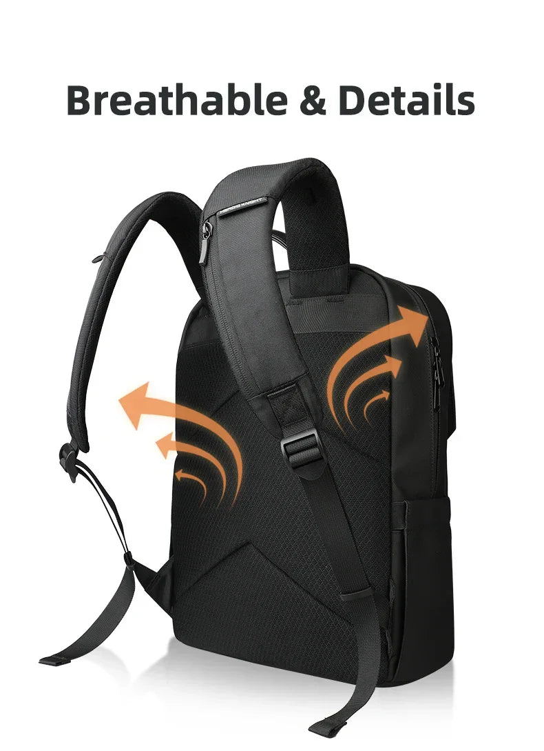 Stylish Business Backpack for Men Waterproof 15.6 inch Flap Laptop Backpack Multiple Pockets Casual Daypack for Work School
