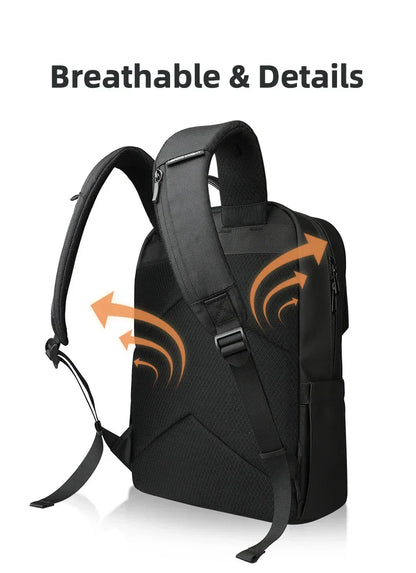 Stylish Business Backpack for Men Waterproof 15.6 inch Flap Laptop Backpack Multiple Pockets Casual Daypack for Work School