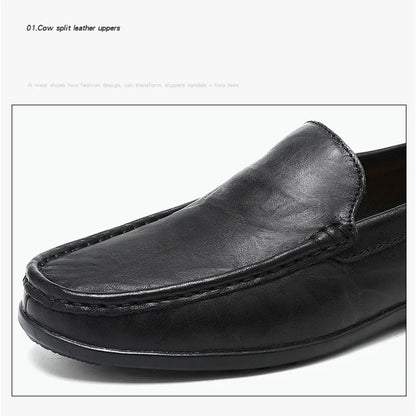 Genuine Leather Men Shoes Casual Luxury Brand Men Loafers Italian Moccasins Breathable Slip on Men Driving Shoes Chaussure Homme
