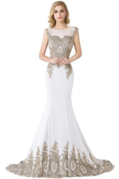Vestidos de Baile Sereia de Renda Transparente, Luxuosos Apliques, Bordados, Missangas, Vestidos de Noite Ilusão, Vestido de Festa Longo