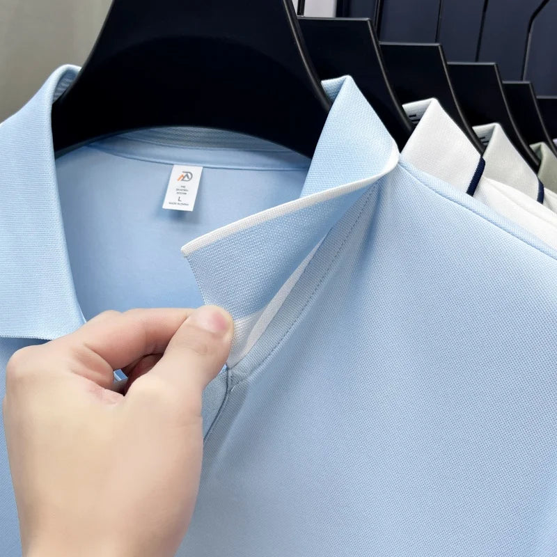 New Brand Men's Summer Short Sleeve Polo Shirt Lapel Exquisite Print Short Sleeve T-Shirt Fashion Casual Business Men's Clothing